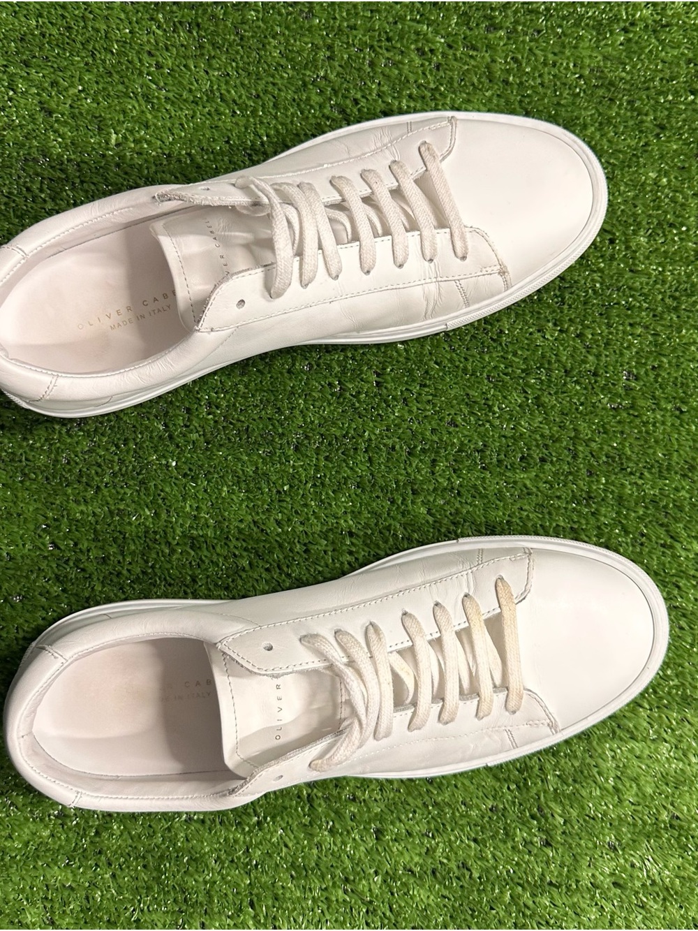 Oliver Cabell White Low-Top Leather Sneakers - Picture 7 of 13